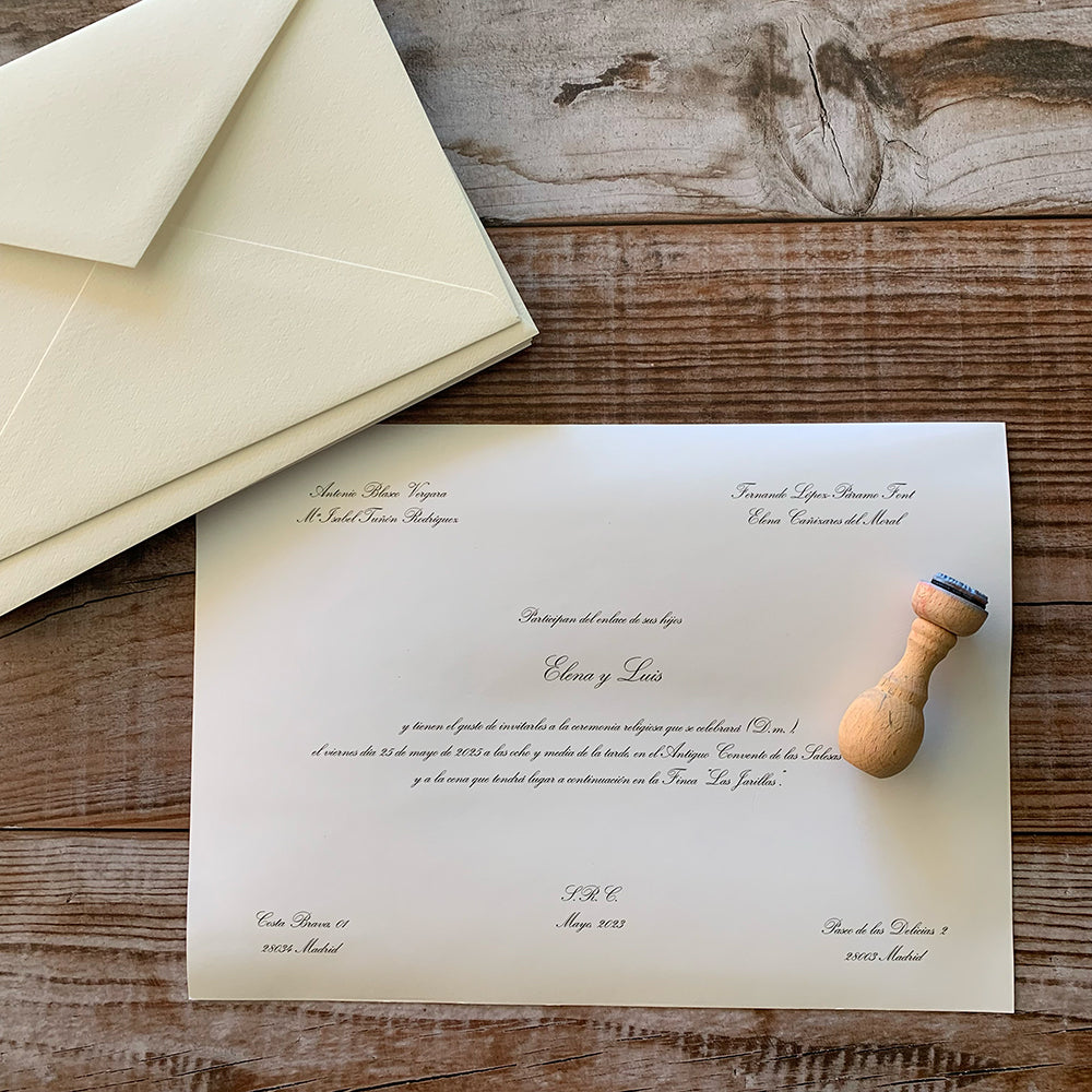 Invitaciones de Boda Clásicas Díptico (desde 3,74€)