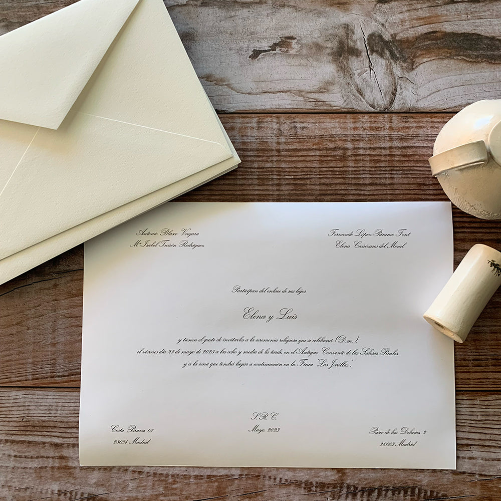 Invitaciones de Boda Clásicas Díptico (desde 3,74€)