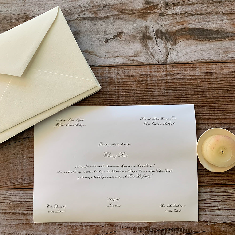 Invitaciones de Boda Clásicas Díptico (desde 3,74€)