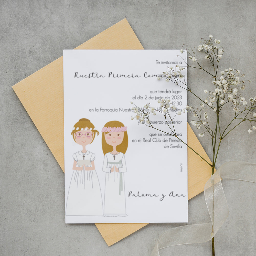 Invitations with 2 children €2.31 envelope included