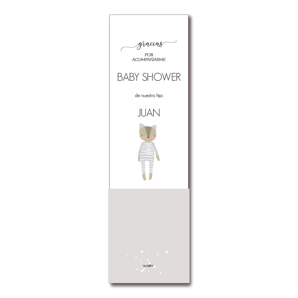 Lápices personalizados con tarjeta de Baby Shower (2,75€/ud)