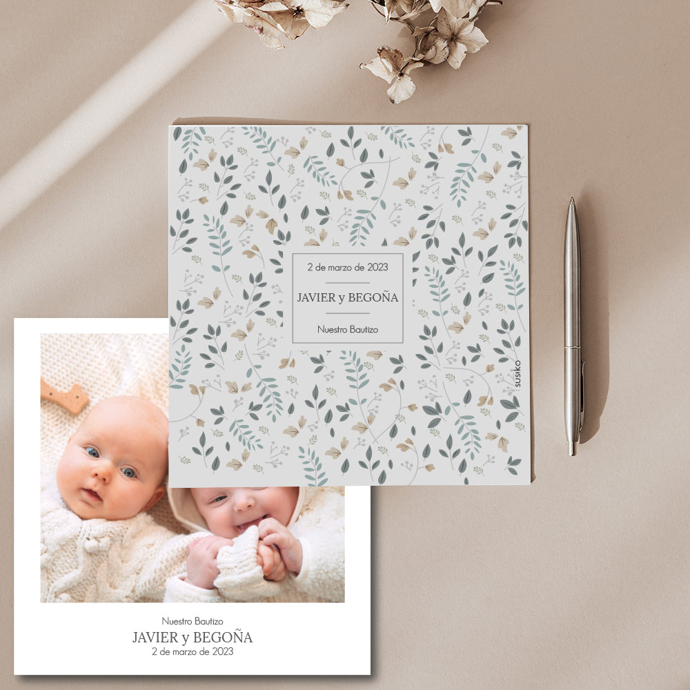 Twin Baptism Reminders Photo with Magnet and envelope (2.5€)