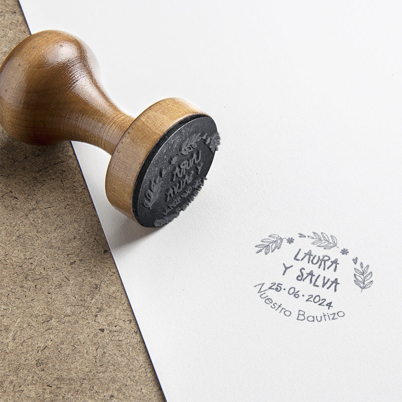 Personalized Twin Christening Stamps